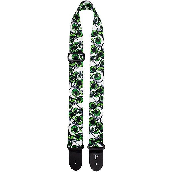 Perri's Eyeballs Polyester Guitar Strap Green 2 in.
