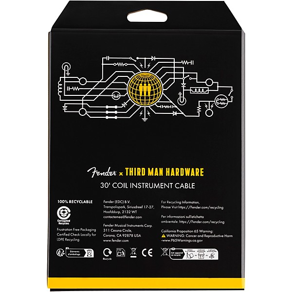 Fender x Third Man Hardware Coil Cable - 30 ft. Yellow