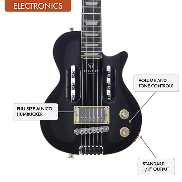 Traveler Guitar EG-1 Deluxe Electric Guitar Gloss Black
