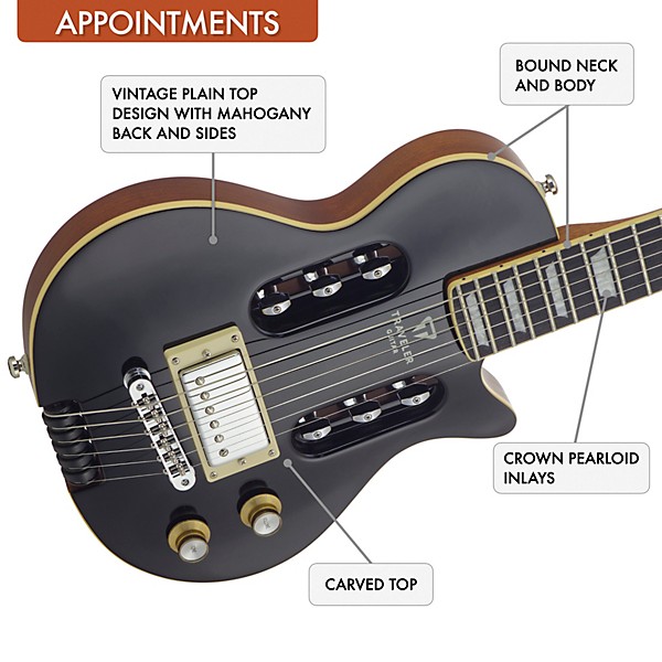 Traveler Guitar EG-1 Deluxe Electric Guitar Gloss Black