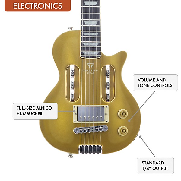Traveler Guitar EG-1 Deluxe Electric Guitar Gold Top