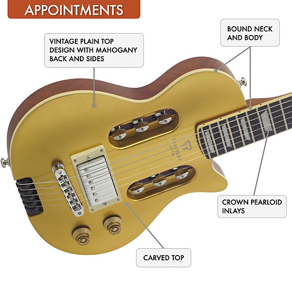 Traveler Guitar EG-1 Deluxe Electric Guitar Gold Top