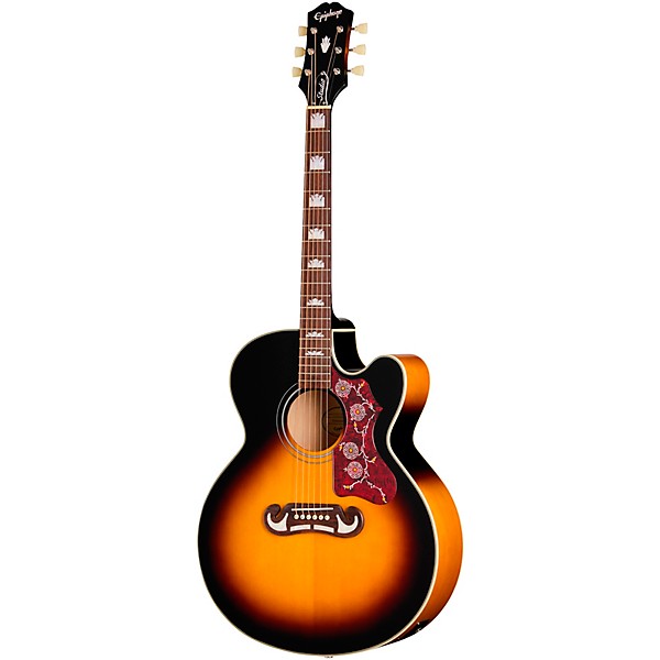 Epiphone J-200 Studio EC Acoustic-Electric Guitar - Vintage Sunburst