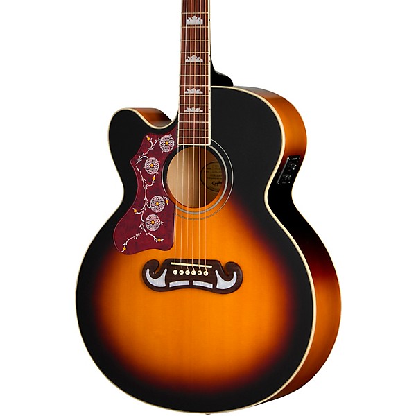 Epiphone J-200 Studio EC Left-Handed Acoustic-Electric Guitar - Vintage Sunburst