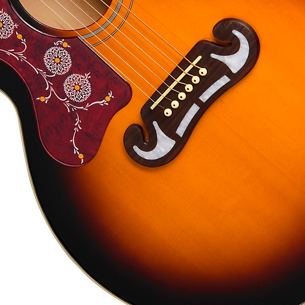 Epiphone J-200 Studio EC Left-Handed Acoustic-Electric Guitar - Vintage Sunburst