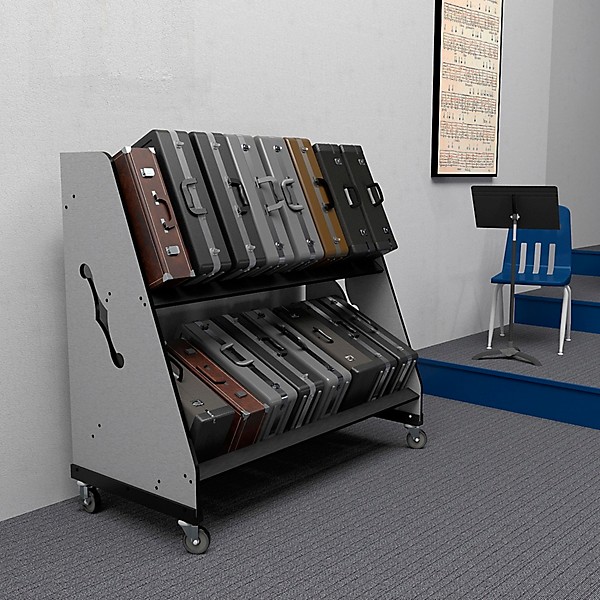 A&S Crafted Products The Band Room Trumpet Case Storage Rack for Classrooms