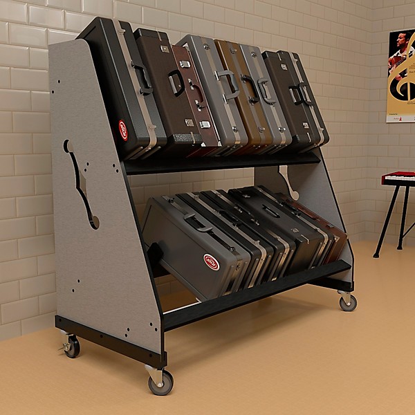 A&S Crafted Products The Band Room Trumpet Case Storage Rack for Classrooms