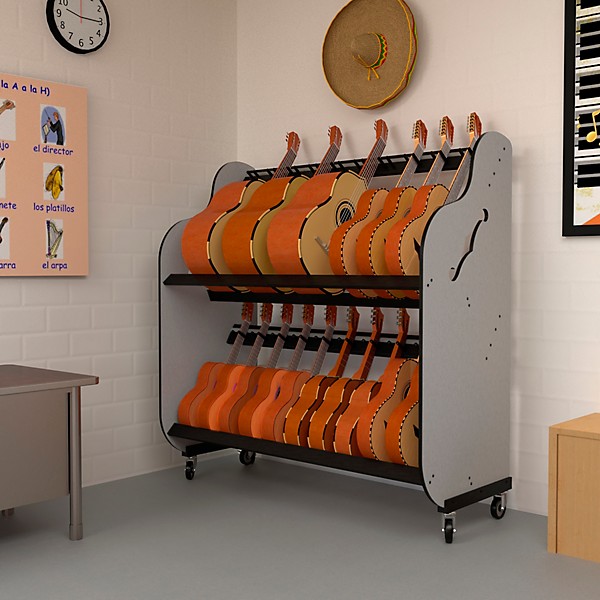 A&S Crafted Products The Band Room Mariachi Instrument Storage Rack for Classrooms
