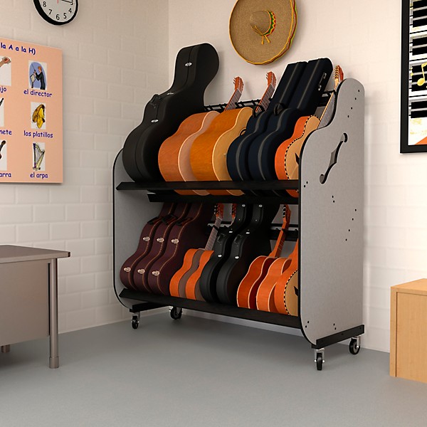 A&S Crafted Products The Band Room Mariachi Instrument Storage Rack for Classrooms