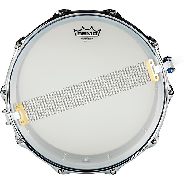 Pork Pie Seamless Aluminum Snare Drum - Blue Ice Alcohol Ink, 14 x 6.5 in.