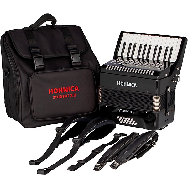 Hohner Student II X 18-Bass Piano Accordion Black