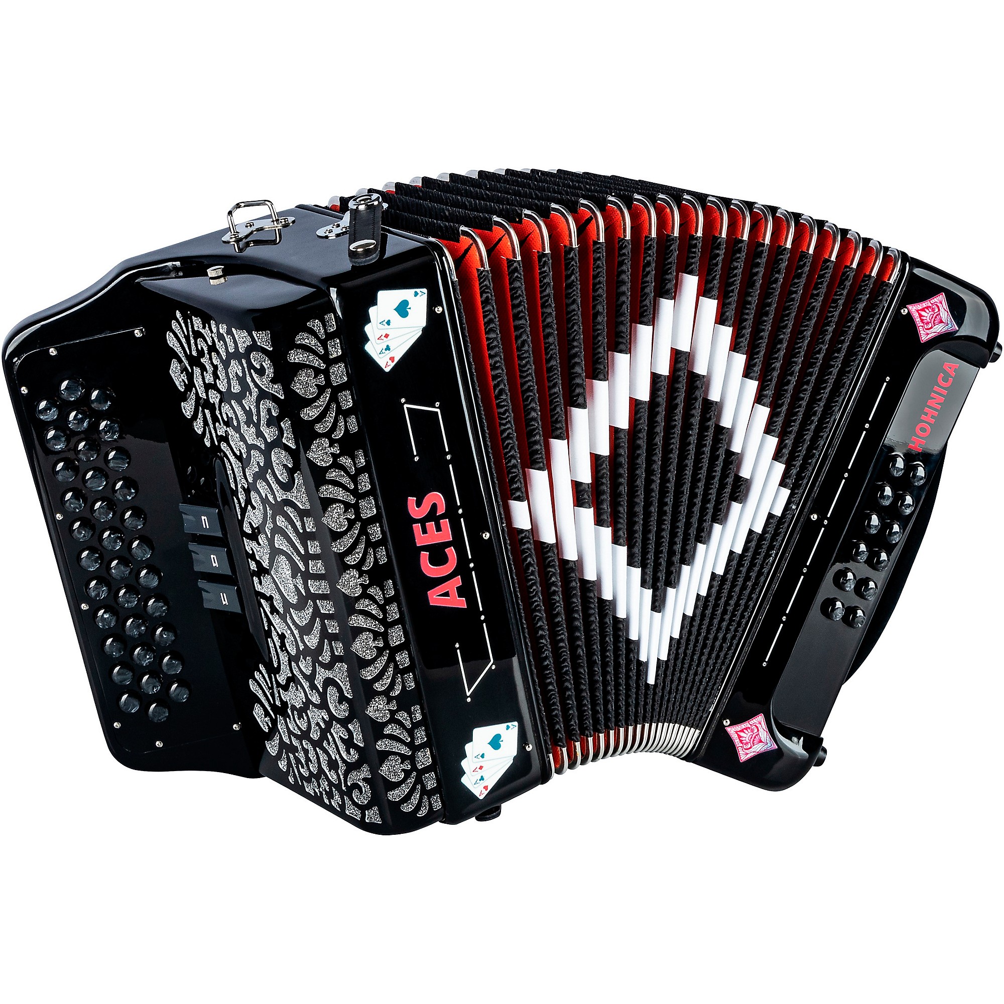 Hohner Hohnica Aces II 3-Register Accordion Black F/Bb/Eb | Guitar