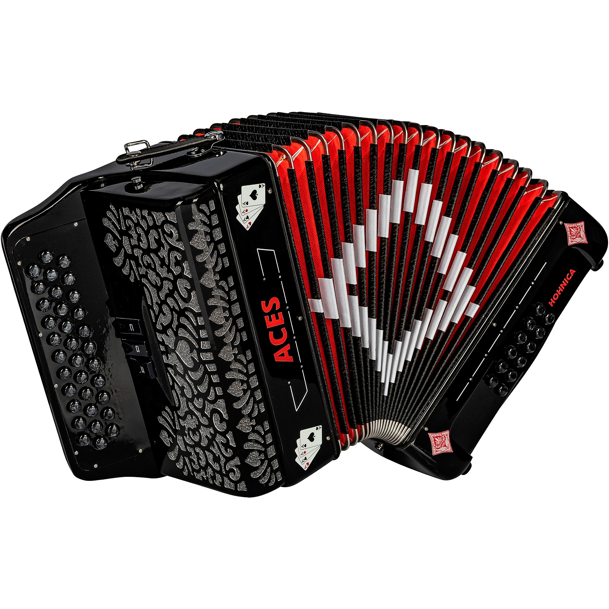 Hohner Hohnica Aces II 3-Register Accordion Black F/Bb/Eb | Guitar