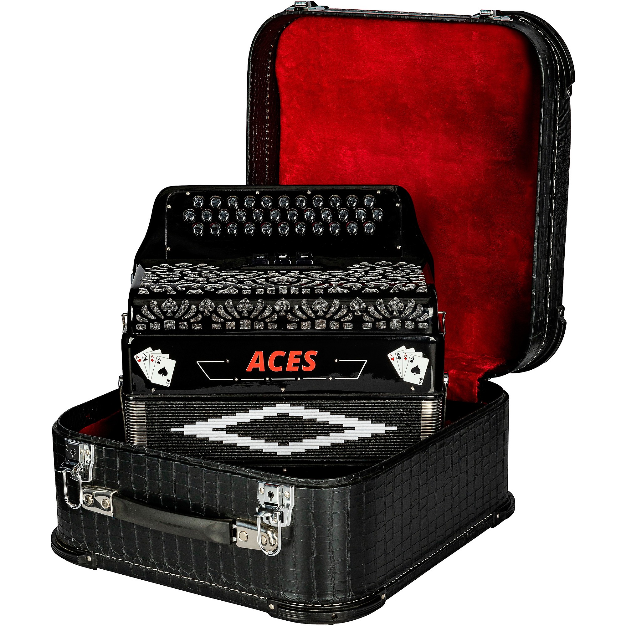 Hohner Hohnica Aces II 3-Register Accordion Black F/Bb/Eb | Guitar