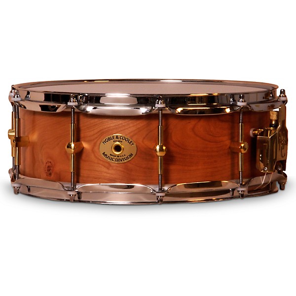 Noble & Cooley Solid Shell Cherry Snare Drum With Brass Hardware 14 x 5 in. Natural Satin Lacquer