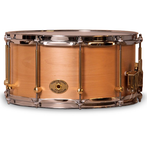 Noble & Cooley Solid Shell Maple Snare Drum With Brass Hardware 14 x 7 in. Natural Satin Lacquer