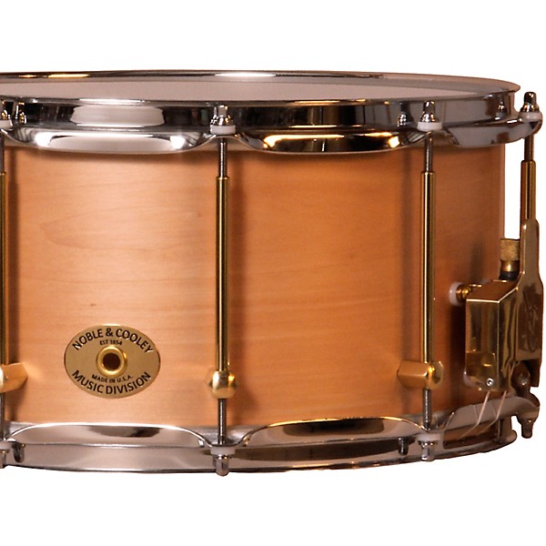 Noble & Cooley Solid Shell Maple Snare Drum With Brass Hardware 14 x 7 in. Natural Satin Lacquer