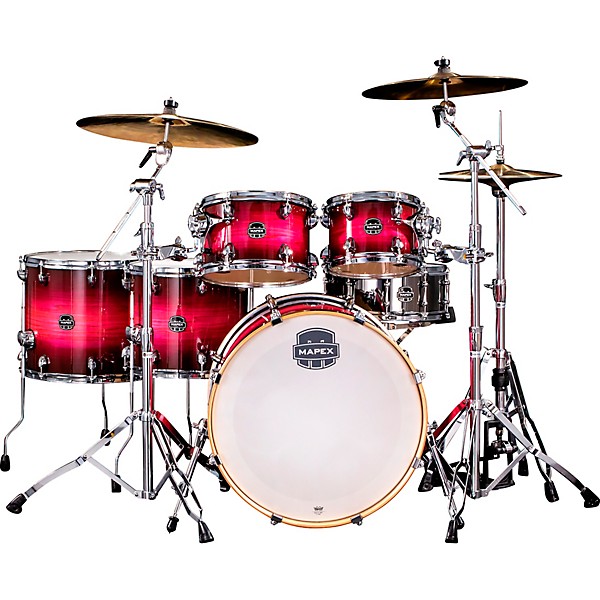 Mapex Armory Series 6-Piece Studioease Shell Pack Fast Toms With 22" Bass Drum and Sabian B8X Cymbals Tanzanite Burst