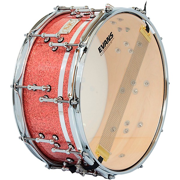 SJC Drums 25th Anniversary USA Custom Maple Snare Drum - 14 x 6.5 in. Pink Glitter