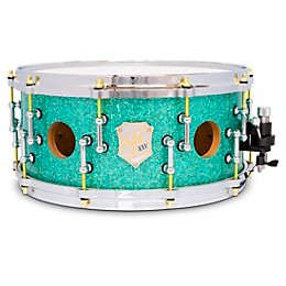 SJC Drums 25th Anniversary USA Custom Maple Snare Drum - 14 x 6.5 in. Turquoise Glitter