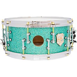 SJC Drums 25th Anniversary USA Custom Maple Snare Drum - 14 x 6.5 in. Turquoise Glitter