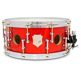 SJC Drums 25th Anniversary USA Custom Maple Snare Drum - 14 x 6.5 in. Tangerine Glitter