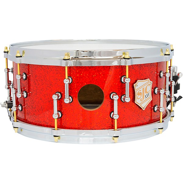 SJC Drums 25th Anniversary USA Custom Maple Snare Drum - 14 x 6.5 in. Tangerine Glitter