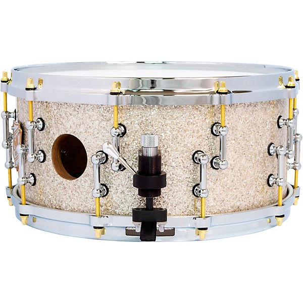 SJC Drums 25th Anniversary USA Custom Maple Snare Drum - 14 x 6.5 in. Silver Glitter