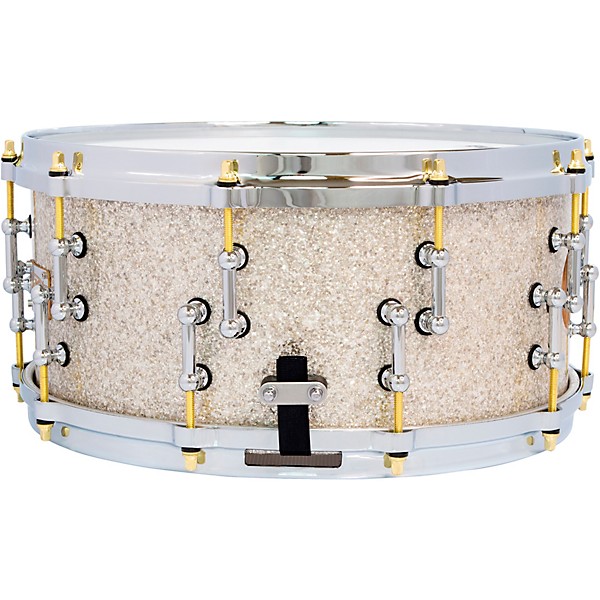 SJC Drums 25th Anniversary USA Custom Maple Snare Drum - 14 x 6.5 in. Silver Glitter