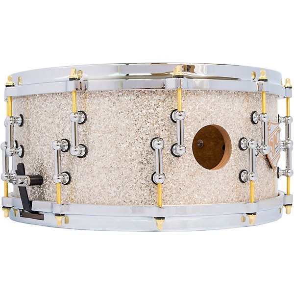 SJC Drums 25th Anniversary USA Custom Maple Snare Drum - 14 x 6.5 in. Silver Glitter