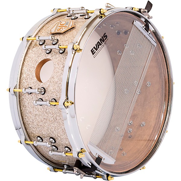 SJC Drums 25th Anniversary USA Custom Maple Snare Drum - 14 x 6.5 in. Silver Glitter