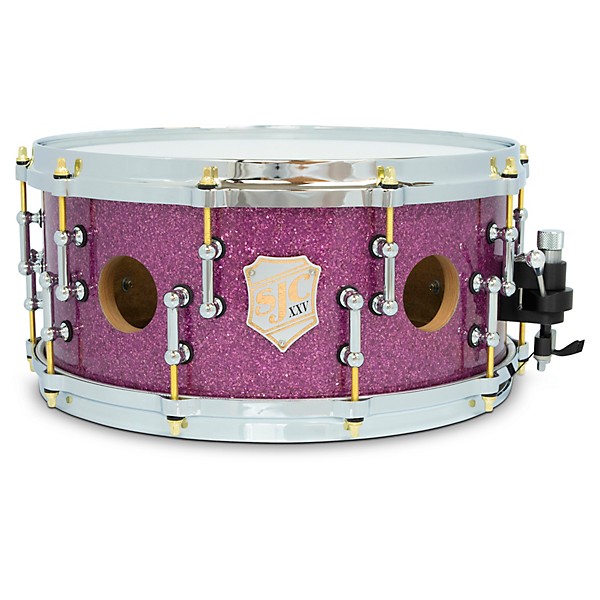 SJC Drums 25th Anniversary USA Custom Maple Snare Drum - 14 x 6.5 in. Purple Glitter