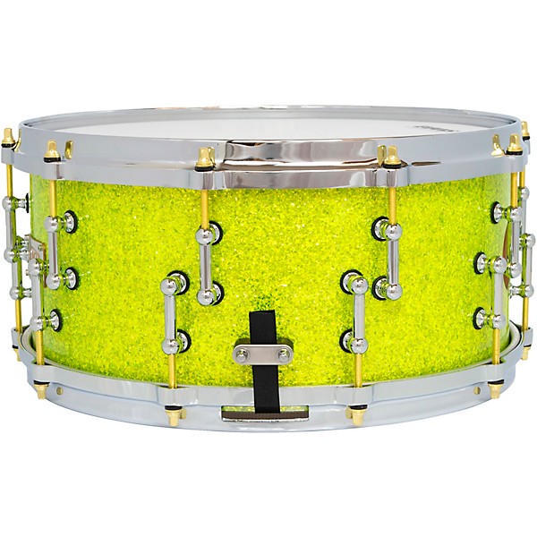 SJC Drums 25th Anniversary USA Custom Maple Snare Drum - 14 x 6.5 in. Lime Glitter