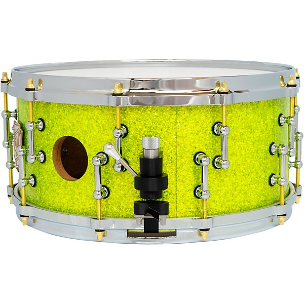 SJC Drums 25th Anniversary USA Custom Maple Snare Drum - 14 x 6.5 in. Lime Glitter