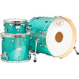 SJC Drums 25th Anniversary USA Custom 3-Piece Maple Shell Pack - Turquoise Glitter