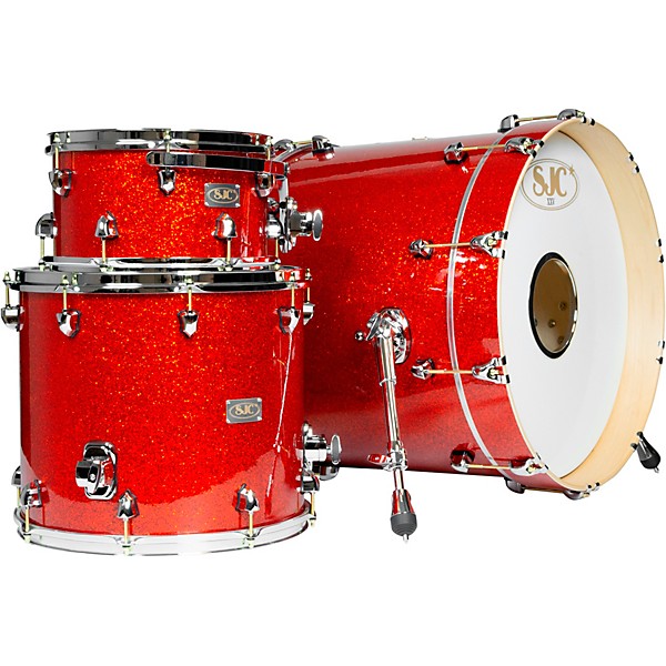 SJC Drums 25th Anniversary USA Custom 3-Piece Maple Shell Pack - Tangerine Glitter