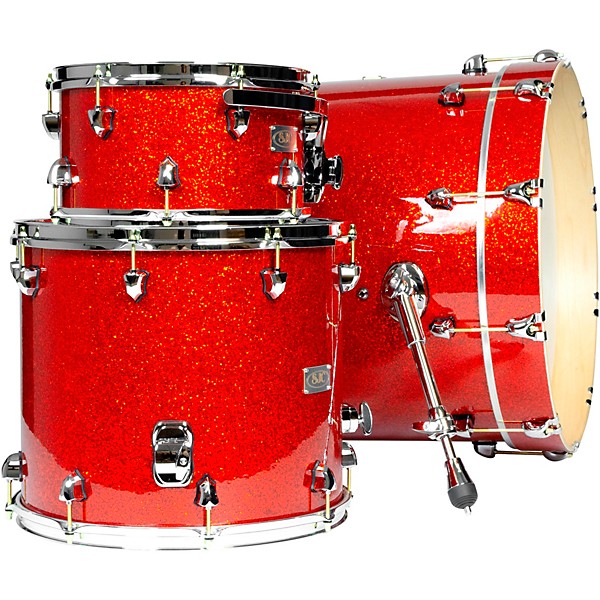 SJC Drums 25th Anniversary USA Custom 3-Piece Maple Shell Pack - Tangerine Glitter