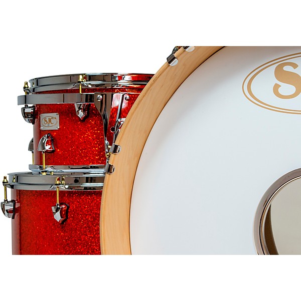SJC Drums 25th Anniversary USA Custom 3-Piece Maple Shell Pack - Tangerine Glitter