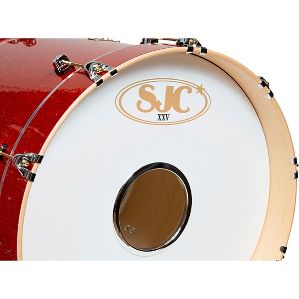 SJC Drums 25th Anniversary USA Custom 3-Piece Maple Shell Pack - Tangerine Glitter