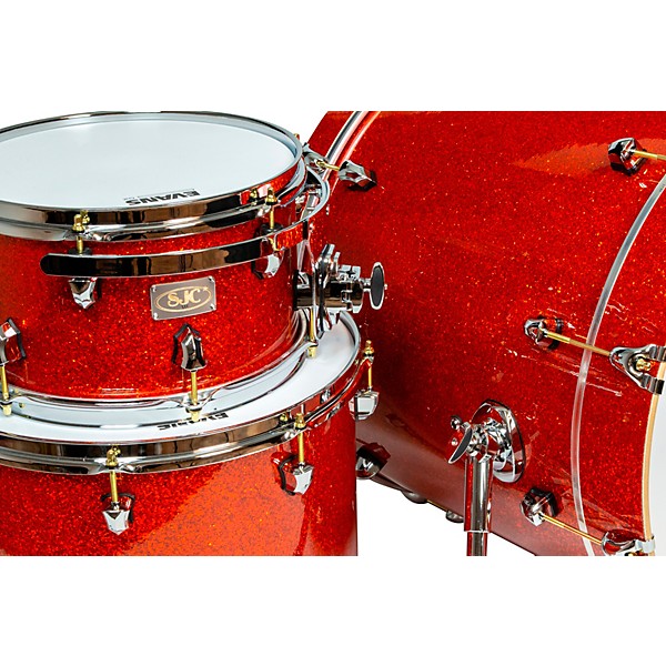 SJC Drums 25th Anniversary USA Custom 3-Piece Maple Shell Pack - Tangerine Glitter