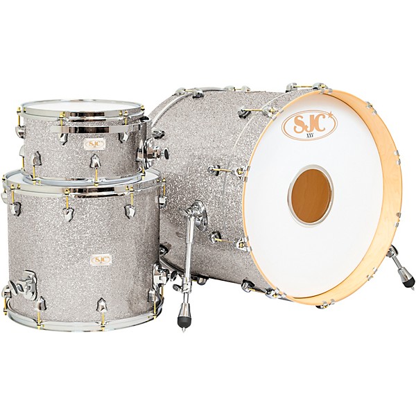 SJC Drums 25th Anniversary USA Custom 3-Piece Maple Shell Pack - Silver Glitter