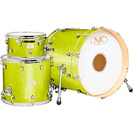 SJC Drums 25th Anniversary USA Custom 3-Piece Maple Shell Pack - Lime Glitter