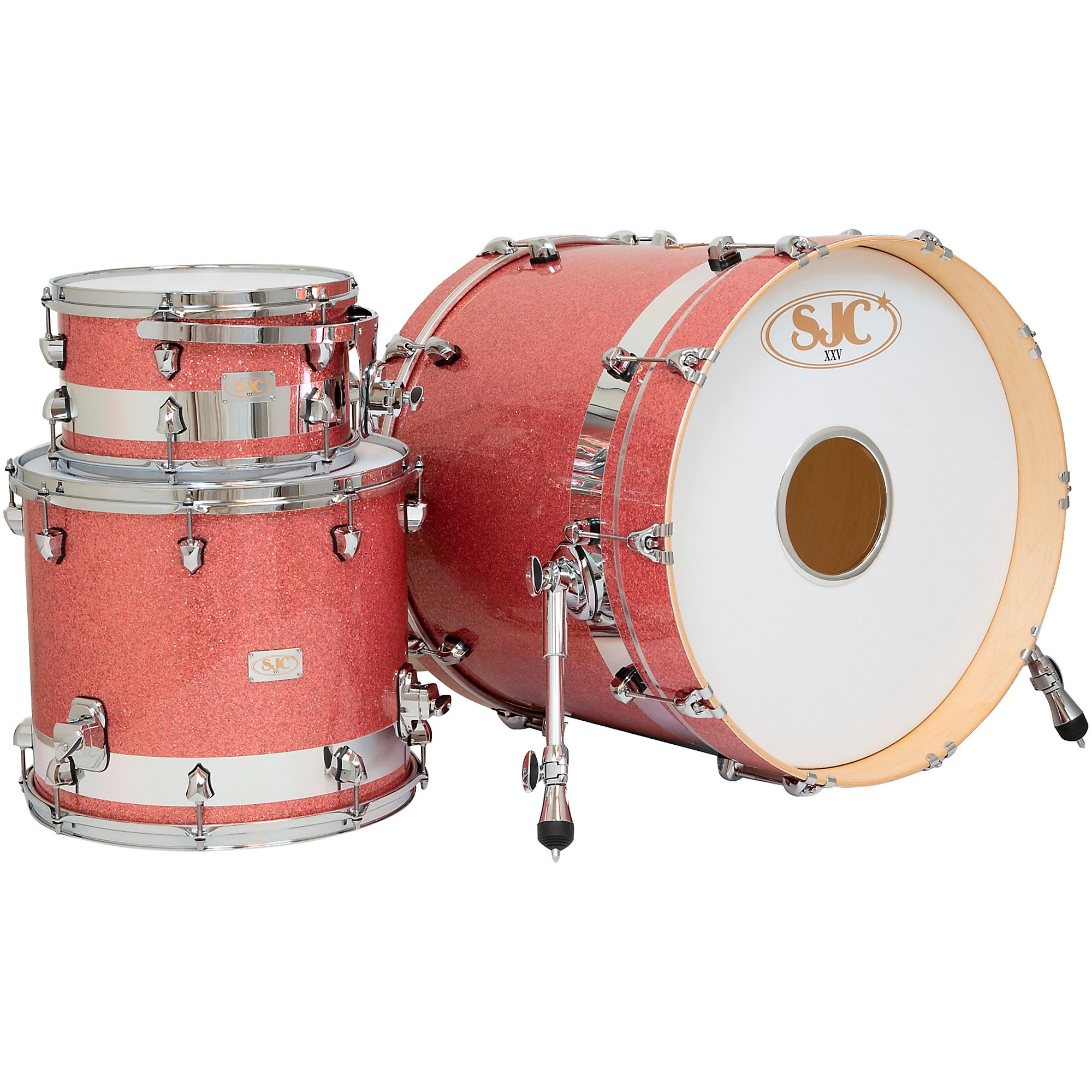 SJC Drums 25th Anniversary Maple Snare 14 x 6.5 in. Pink Glitter