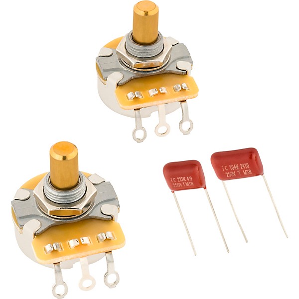 Fender Telecaster 250K Solid Shaft Potentiometer and Capacitor Kit 2-Pack