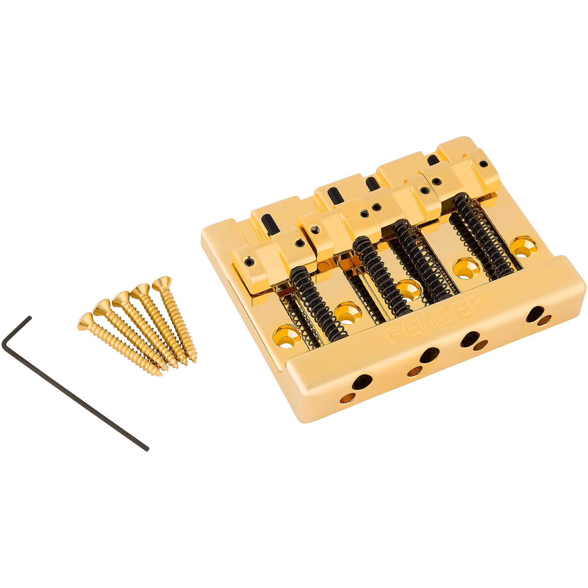 Fender HiMass 4-String Bass Bridge Assembly with Zinc Saddles Gold