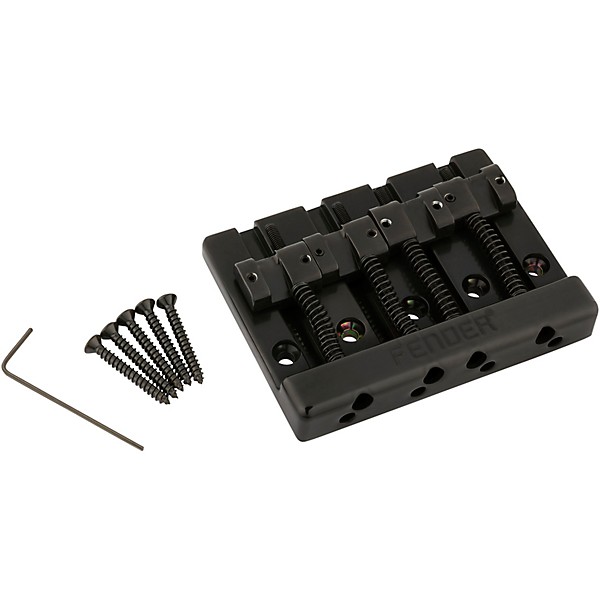 Fender HiMass 4-String Bass Bridge Assembly with Zinc Saddles Black