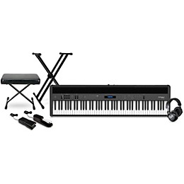 Roland FP-60X 88-Key Digital Piano with Warm Audio WA-CAB Headphone Package (Pedals/Bench/Stand Included) Black