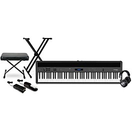 Roland FP-60X 88-Key Digital Piano with Warm Audio WA-CAB Headphone Package (Pedals/Bench/Stand Included) Black