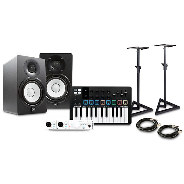 Arturia MiniLab 3 25 Slim-key Controller with Minifuse 2 USB Audio Interface and Yamaha HS5 5-inch Studio Monitor Pair Bun...