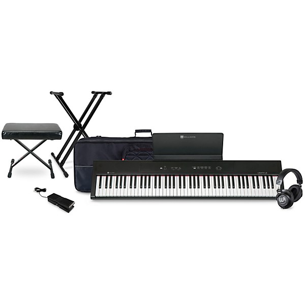 Williams Legato LE 88-Key Digital Piano with Warm Audio WA-CAB Headphone Package (Pedals/Bench/Stand/Bag Included)